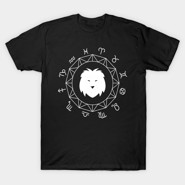 Leo Zodiac Sign T-Shirt by JevLavigne